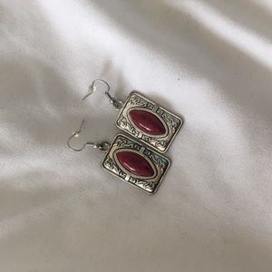 red gem earrings